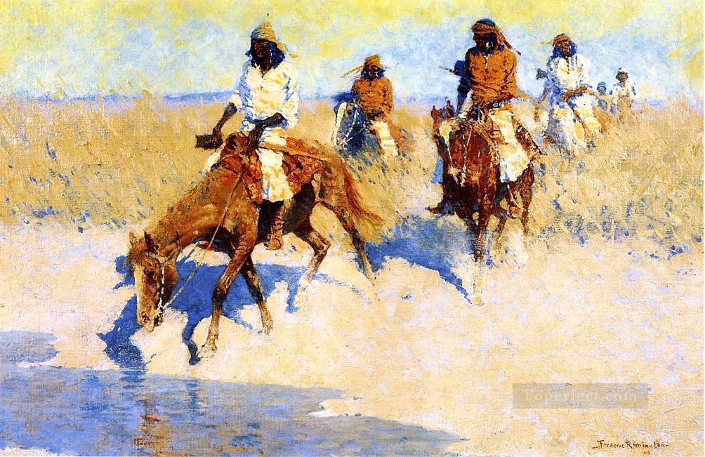 Pool in the Desert Old American West Frederic Remington Oil Paintings